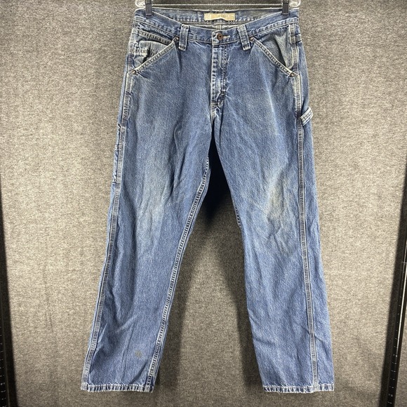 Lee Dungarees Jeans‎ Mens 33x32 Blue Mid Rise Carpenter Denim Preppy Outdoor - Picture 1 of 14